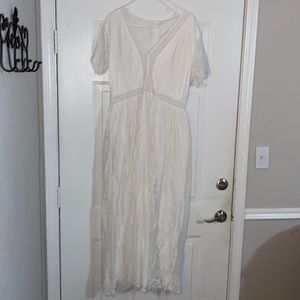 Long lace formal dress. Perfect for bridal shower!